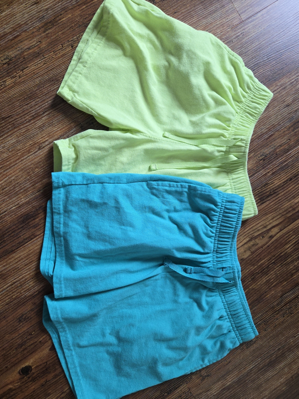 NEW Cat & Jack Neon Yellow and Teal Kids Pull-On Shorts Set Sz. Med, Pockets
